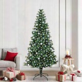 VidaXL Pom de Crăciun artificial pre-iluminat Verde 240cm PVC și Metal 3396793