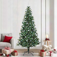 vidaXL Pom de Crăciun artificial pre-iluminat cu 300 LED Verde 240 cm 3396793