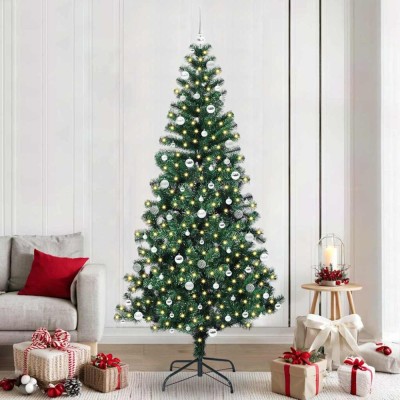 vidaXL Pom de Crăciun artificial pre-iluminat cu 300 LED Verde 240 cm 3396793 foto