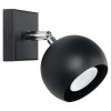 Lampă De Perete Ocular Negru Oțel 1 Bec Minge Modernă De Interior