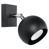 Lampă De Perete Ocular Negru Oțel 1 Bec Minge Modernă De Interior
