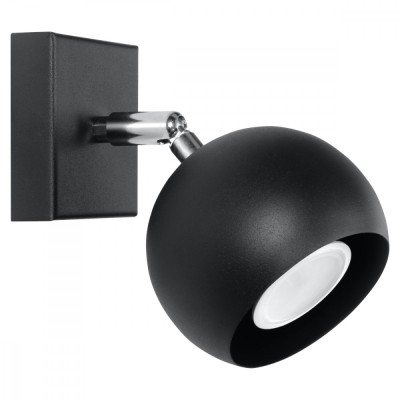Lampă De Perete Ocular Negru Oțel 1 Bec Minge Modernă De Interior foto
