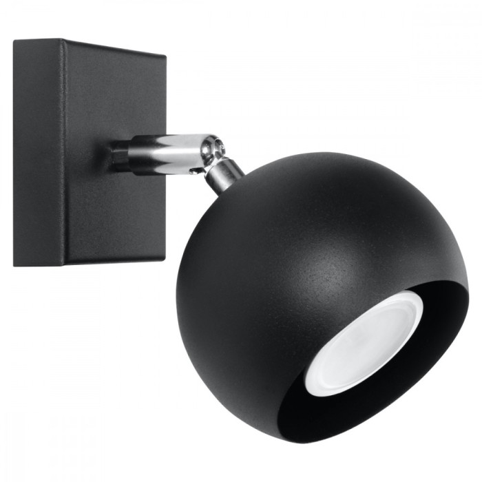 Lampă De Perete Ocular Negru Oțel 1 Bec Minge Modernă De Interior