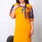 Rochie cu Esarfa Elesabeta Mustar - 60Marimea