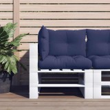 Perne canapea din paleți, 3 buc., bleumarin, textil Oxford