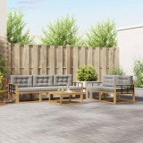 vidaXL Set de canapele de exterior cu pernă 6 pcs Alb și gri deschis 3386070
