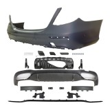 Set bara spate MERCEDES Clasa E (W213), 03.2016-, cu / fara capac senzor parcare, cu ornament negru, cu gauri senzori parcare; grunduit, de vopsit; t