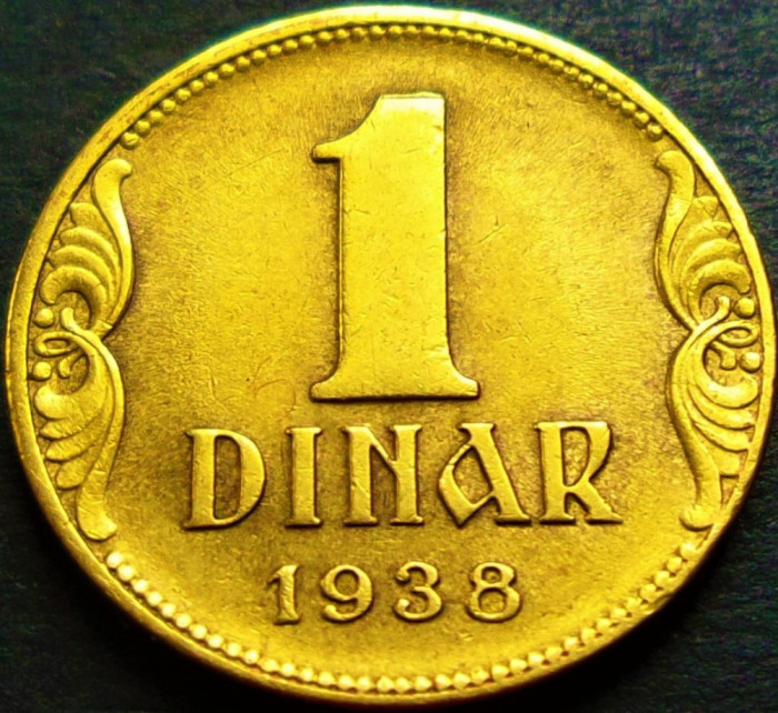 Moneda istorica 1 DINAR - YUGOSLAVIA, anul 1938 *cod 539 B