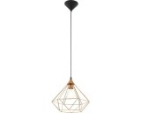 Pendul vintage Eglo Tarbes, cupru, 1xE27, 325 mm, inaltime reglabila, design modern