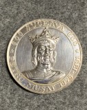 Medalie Argint Petru Musat 1375-1391, Diametru 60mm, Numismatica Romania