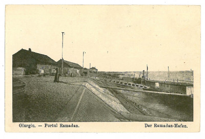 1251 - GIURGIU, Harbor Ramadan, panorama - old postcard - used - 1924 foto