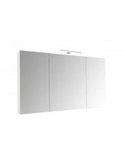 Dulap baie cu oglinda Celine, PAL, iluminare led, 120 cm, 3 usi, 3 rafturi, soft close, alb foto