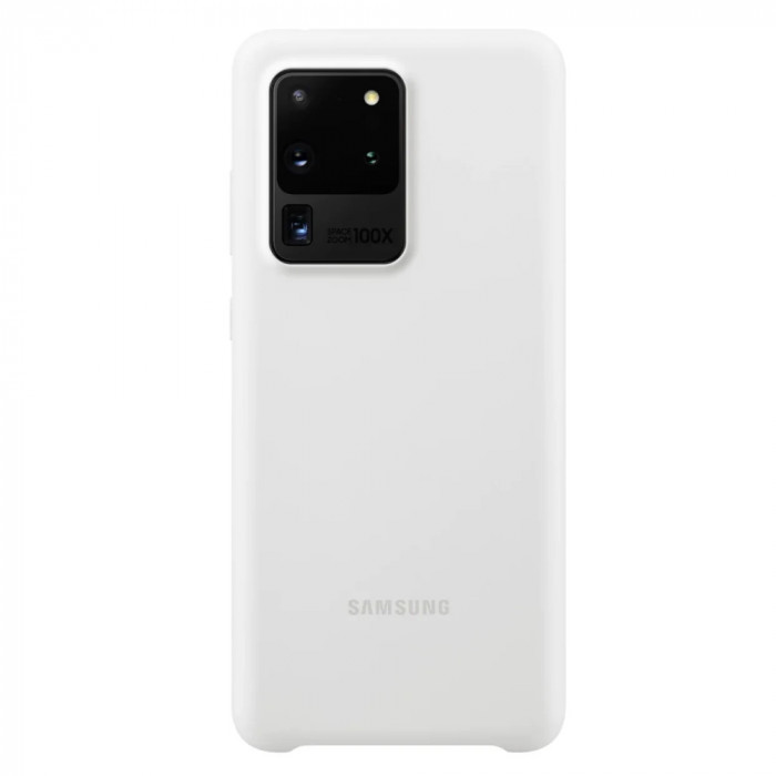 Husa Cover Silicon Samsung pentru Samsung Galaxy S20 Ultra Alb