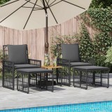 vidaXL Set de Mobilier pentru Exterior 5 pcs Negru și Gri &icirc;nchis 42025136