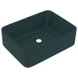 Cumpara ieftin Chiuveta de baie lux, verde inchis mat, 41x30x12 cm, ceramica