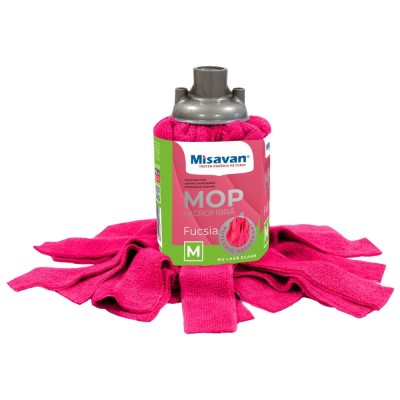 Rezerva mop microfibra Misavan, marimea M, fucsia foto