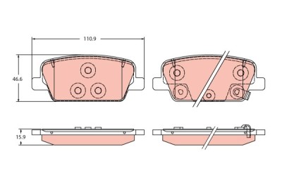 TRW GDB2359 set placute frana,frana disc foto