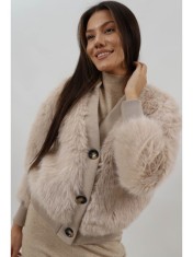 GEACA BOMBER CU BUZUNARE BLANA ECOLOGICA CU NASTURI SPLEDIDOZZO Bej Deschis TALIE UNICA