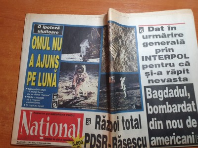 ziarul national 19 februarie 2001-art razboi PSDR-Basescu, pepe,trupa andre foto