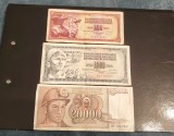 Lot 100 1000 20000 dinara dinari Iugoslavia Yugoslavia 1981 1986 1987 F/VF