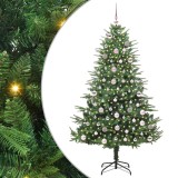 vidaXL Brad de Crăciun artificial pre-luminat cu set de bile Verde 3395350
