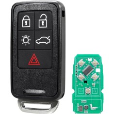 Cheie Auto Programabila Completa 433MHz, Techstar, cu 5 butoane si Cip ID46, Compatibila Volvo S60, V60, V70, XC60, XC70, S80, V40, FCCID: KR55WK49264