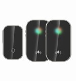 Sonerie fara fir si fara baterie 1 transmitator - comutator cinetic (1 buton) si 2 receptoare negre ( 2 sonerii) la priza , IP44, Omu System