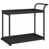 Cumpara ieftin Carucior de bar, negru, 100x45x83 cm, poliratan
