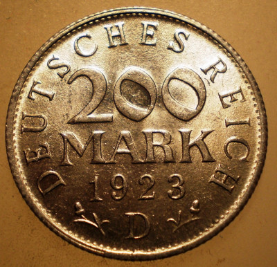 7.742 GERMANIA WEIMAR 200 MARK 1923 D AUNC foto