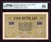ROMANIA 100 Lei BGR 1917 gradata PMG XF 45 . Banca Generala Romana . Raritate