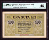 ROMANIA 100 Lei BGR 1917 gradata PMG XF 45 . Banca Generala Romana . Raritate