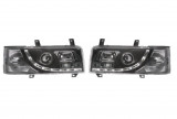 Set faruri VW Transporter (T4)/Caravelle/Multivan, 07.1990-03.2003, Multivan, Transporter, partea Stanga+Dreapta, Tuning, Fata, cu lumina de parcare, Rapid