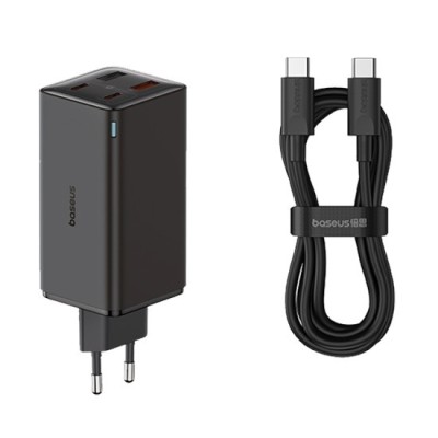 Incarcator 2x USB, 2x Type-C, 100W + Cablu Type-C, 100W, 20V, 5A, 1m - Baseus GaN6 Pro (P10162705112-00) - Black foto