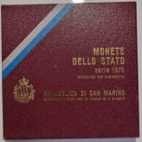 San Marino set monetarie 1975 cu 500 lire argint, Europa, Cupru-Nichel