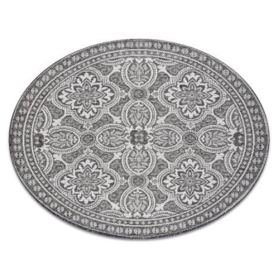 Covor sisal Loft 21193 Boho cerc fildeş argintiu gri, cerc 120 cm foto
