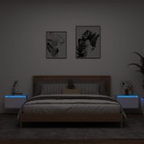 Cumpara ieftin Noptiere montate pe perete cu lumini LED, 2 buc., alb