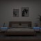 Gossi noptiere montate pe perete cu lumini led, 2 buc., alb
