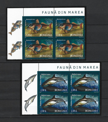 ROMANIA 2007 - FAUNA DIN MAREA NEAGRA, BLOCURI CU TABS, MNH - LP 1755 foto