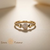 Cumpara ieftin Inel Inima Delicata , Inel placat cu aur 14K cu zirconia albe