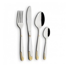 Set tacamuri Voltz, 72 piese, inox, valiza transport, Argintiu/Auriu foto