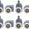 Set 8 role pentru usa de cabina dus, ABS/Alama, 25mm, Gri/Alb