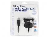 Adaptor USB 1.1 D-Sub 25pin soclu cu cablu USB A 1,8m, Logilink