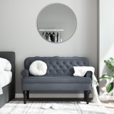 Gossi bancheta cu spatar, gri inchis, 119,5x64,5x75 cm, catifea
