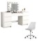 Masa de toaleta/machiaj + scaun Alba, alb, cu oglinda si LED-uri, Silvia, 155x42x135 cm