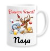 Cana alba personalizata Craciun Fericit Nasu, INOVATIX&reg;. 330ml, Oem