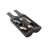 Cumpara ieftin Set Accesorii Tip Sticla Pentru Vin, 5 Piese, Metal Cromat, Negru