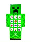 Telefon minecraft de Jucarie Creeper Pixel Verde cu sunete si lumini