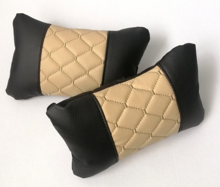 Set de Perne universale pentru gat un confort mai bun in timpul unei calatorii lungi cu masina, bej negru, 2 buc