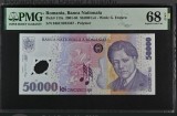 50000 lei 2004 PMG68 UNC bancnota gradata