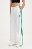 adidas pantaloni de trening Stadium culoarea alb, cu imprimeu, JW0533
